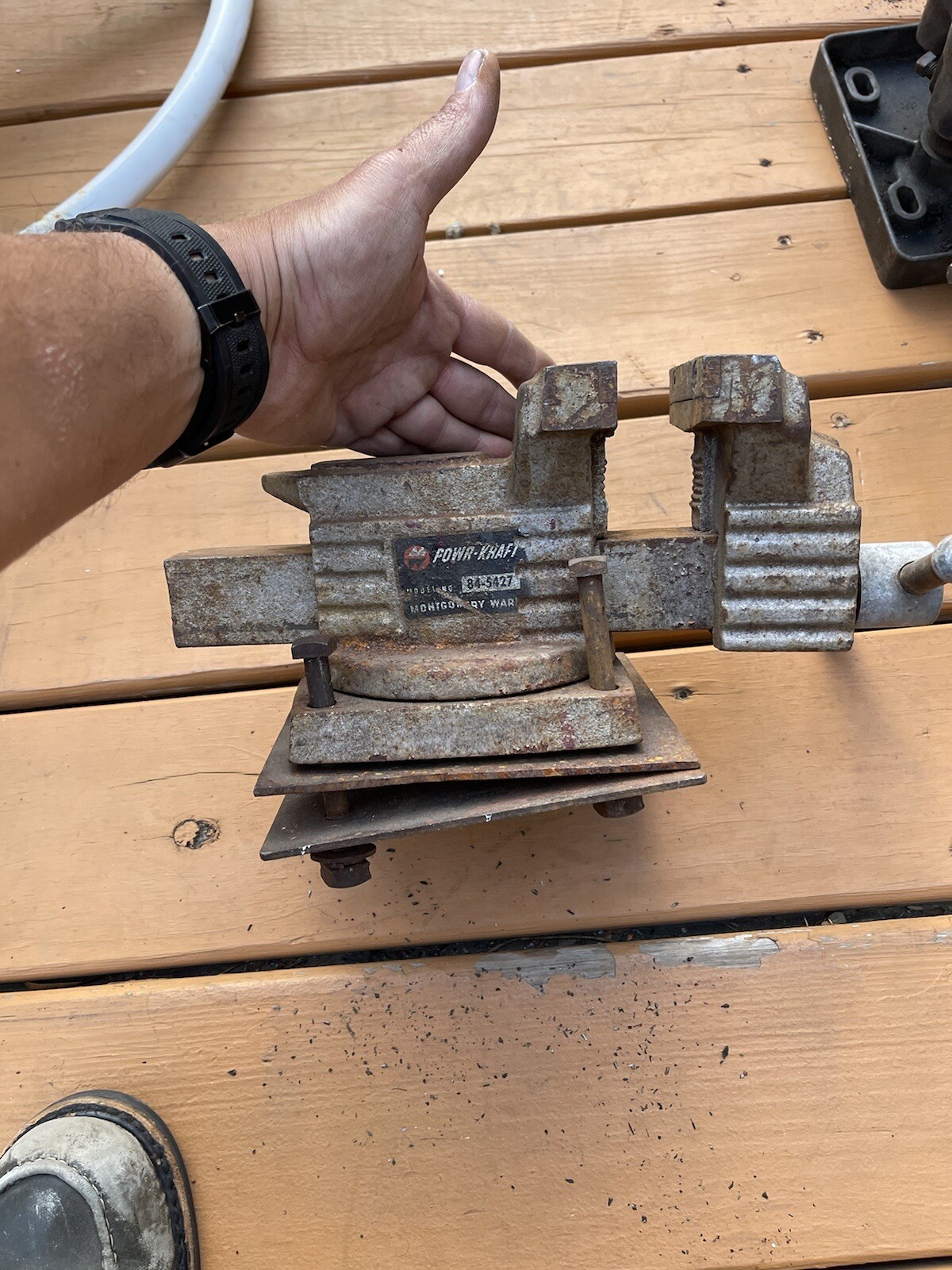 MONTGOMERY WARD POWR-KRAFT 4″ Bench Vise ART DECO USA Model 84-5427