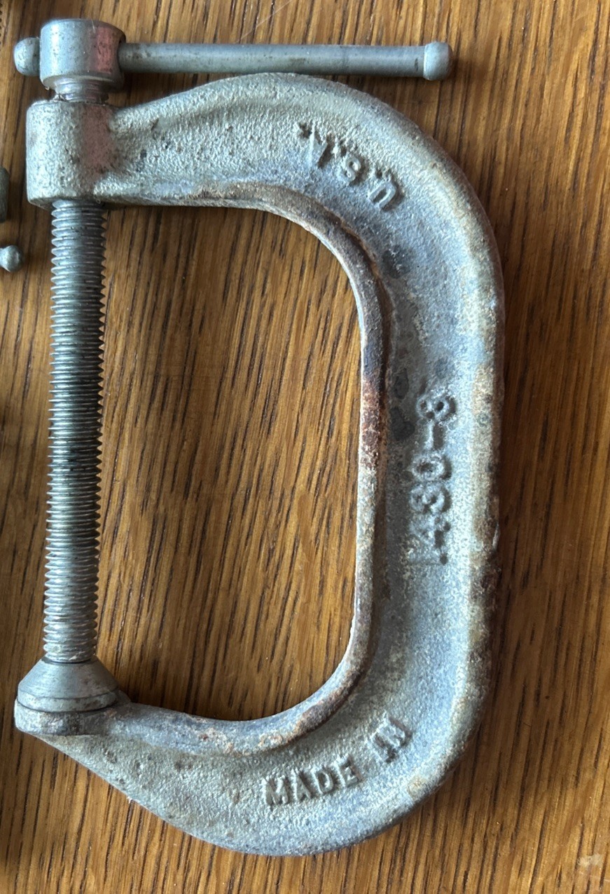 Adjustable C-clamp Lot Of 4 C Clamps 1″-2”-3”Vintage 1430-1410 MADE IN USA