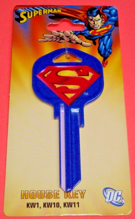 SUPERMAN HOUSE KEY BLANK Large Head KWIKSET KW-1/10/11 Uncut-Brand New!