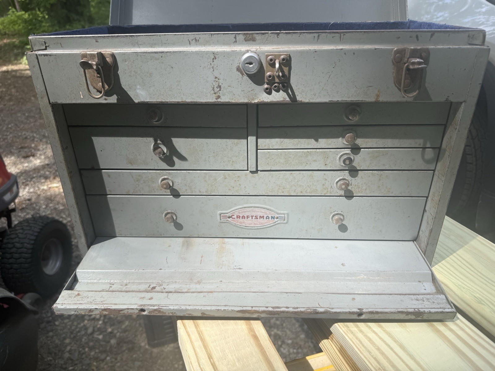 Vintage Craftsman Machinist Toolbox 7 Drawer Metal Tool Chest USA