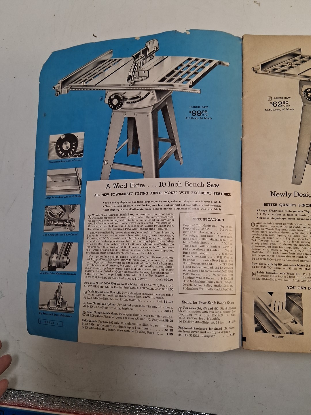 1954-55 Montgomery Ward Powr-Kraft Power Tool Catalogs & 1956-57 MONTGOMERY WARD