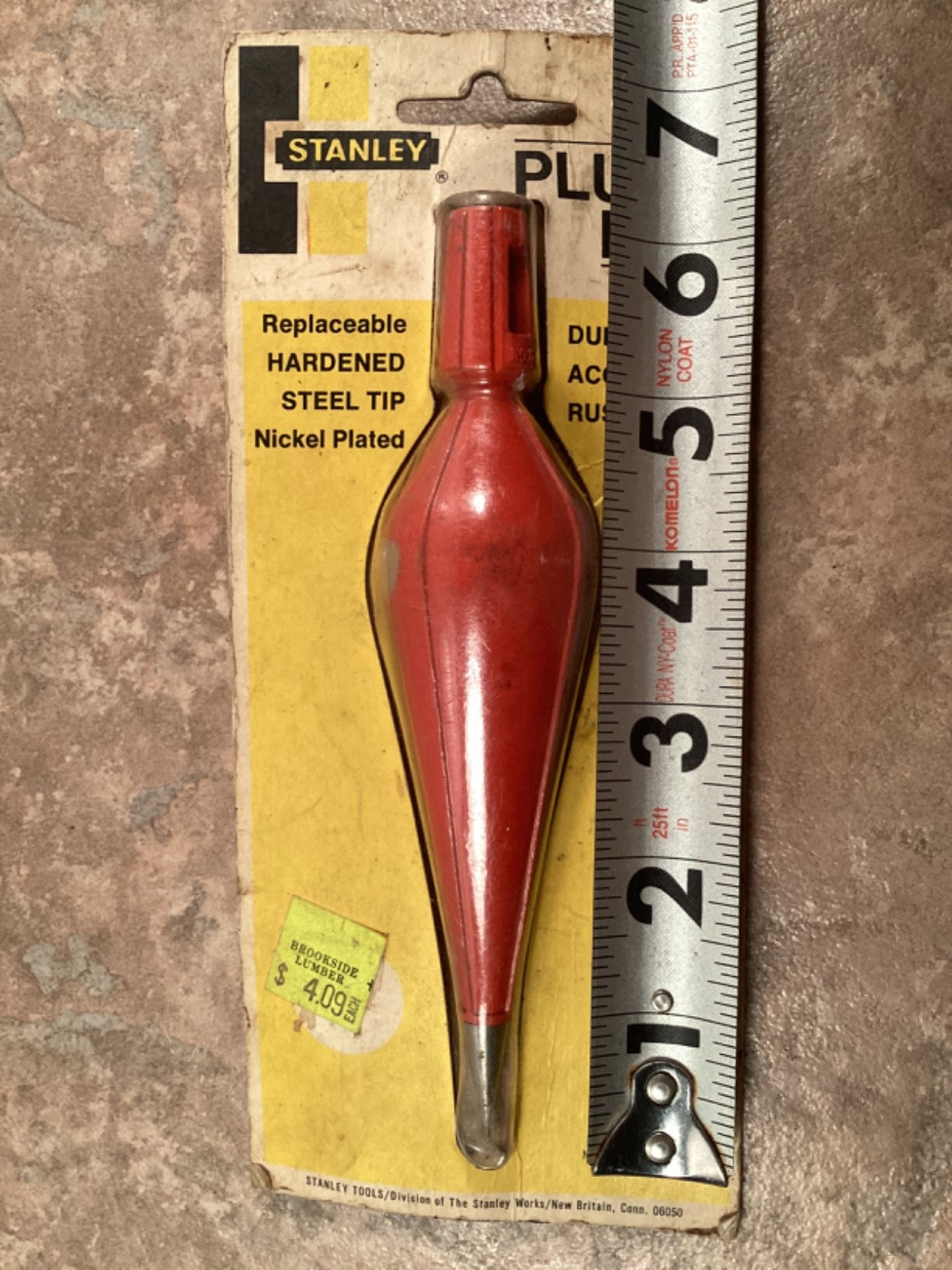 Vintage Stanley Plumb Bob NOS 12 0z. #47-172 Rust-Proof Steel Tip Accurate USA