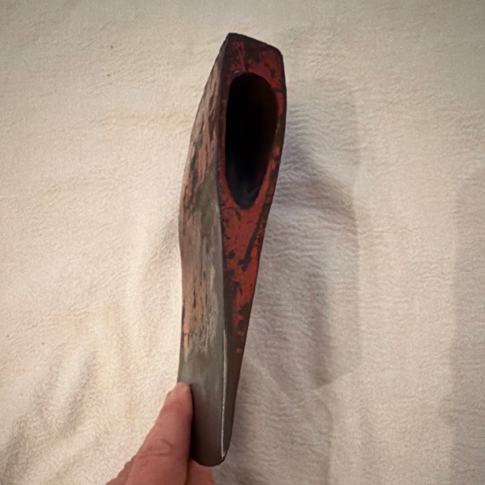 Vintage Original Double Bit Axe Head Red Painted 6.5 Inch-no name