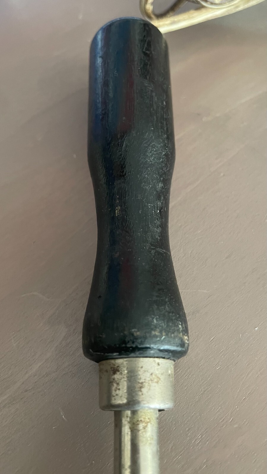 Vintage SOLDERING IRON Wood Handle & Copper Head 110-120 Volts Tested