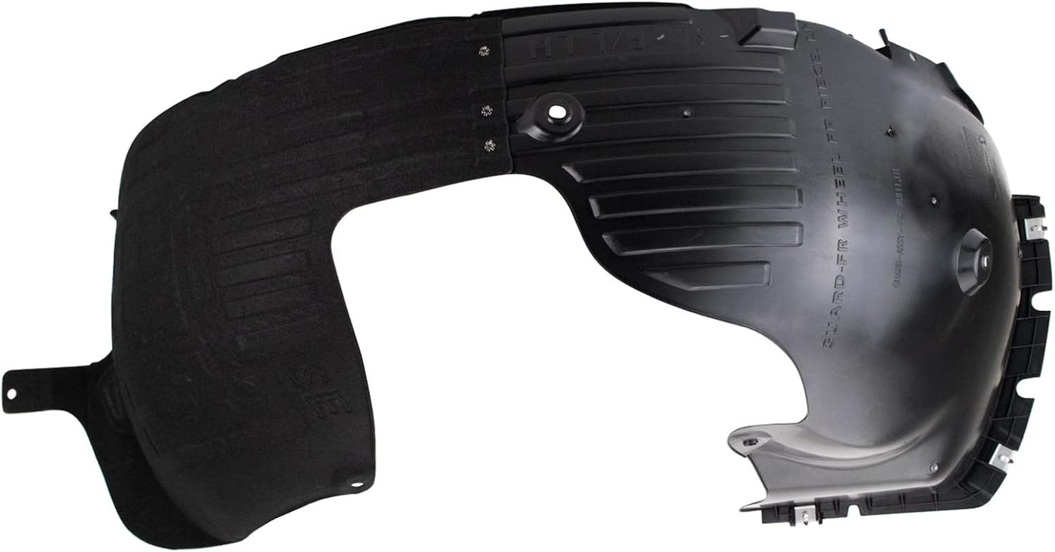 Left Inner Fender Liner, Driver Side – Black, Direct Replacement 2018-2019