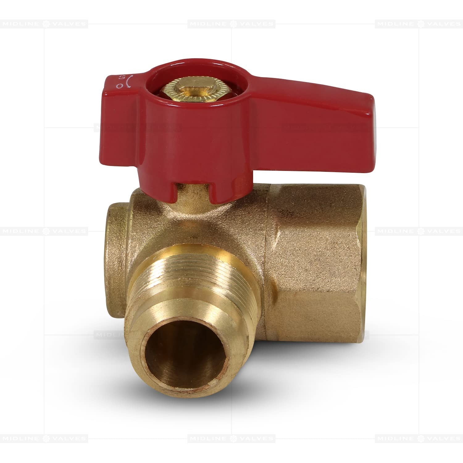 Midline Valve GASLxFA3812-5 Angle Gas Ball Valve with 3/8 in. x 1/2 in. Flare…