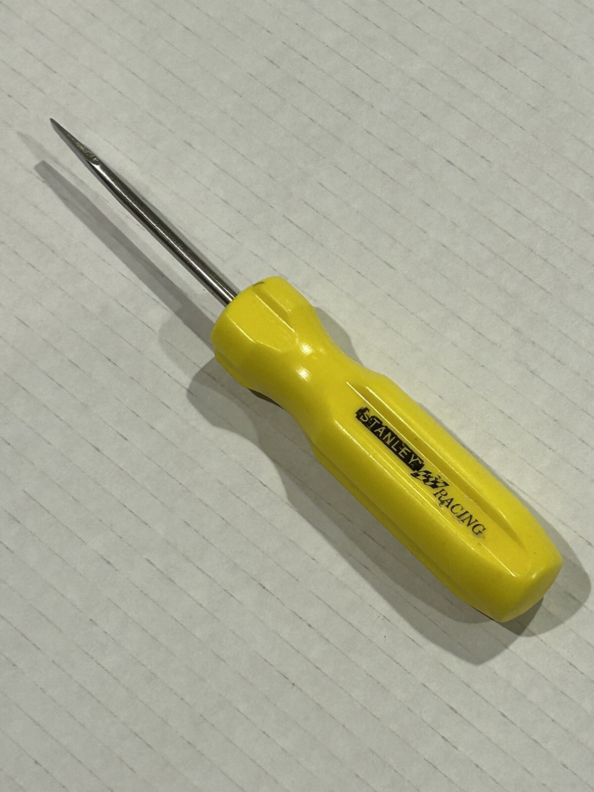 Rare Vintage Yellow Stanley NASCAR Racing Flat Head Slotted Screwdriver USA