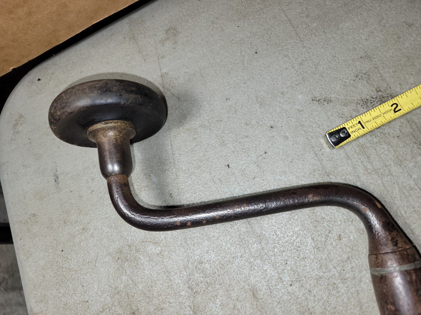 old John S fray Spofford auger bit brace pitted ugly user tool