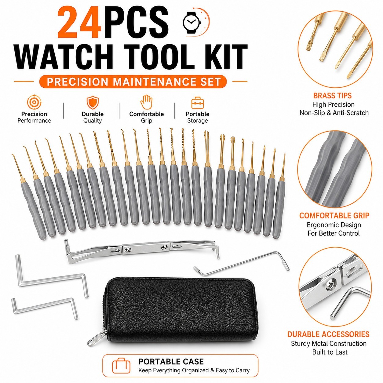 24PCS Deadbolt Installation Kit Door Lock Hole Saw Guide Latch Template Tool Set