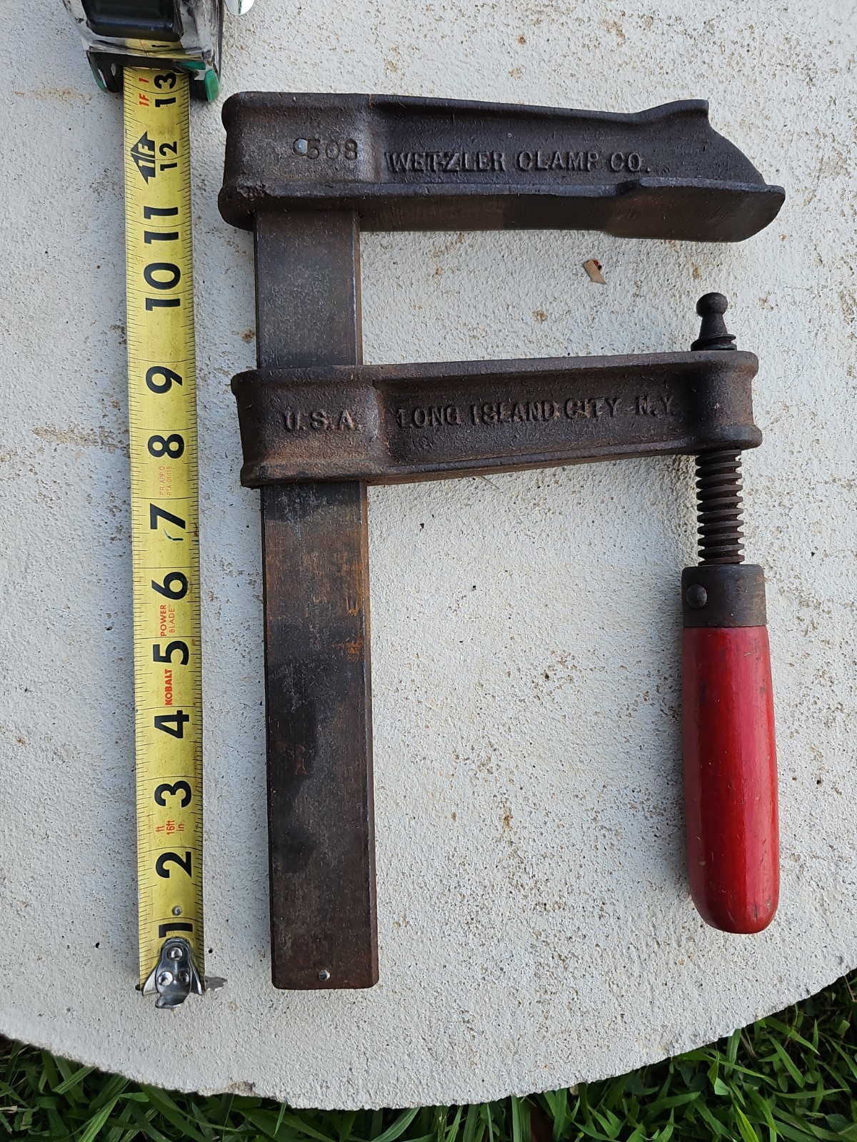 Vtg. WETZLER Deep ThroatBAR CLAMP #508 LONG ISLAND CITY NY WOODWORKING CLAMP