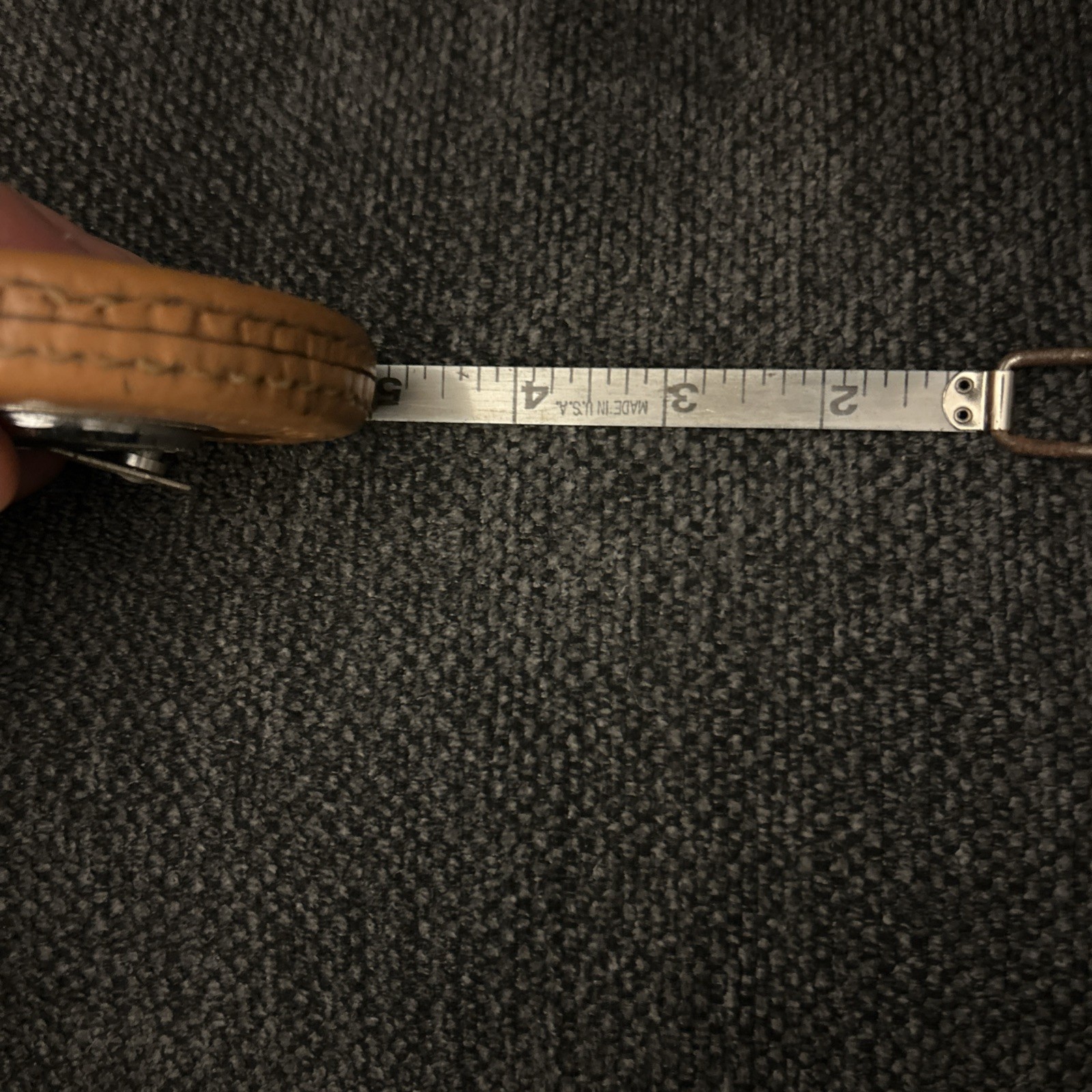 Vtg Justus Roe Sons Leather Wrapped Standard 25 FT Steel Tape Measure USA (C2)