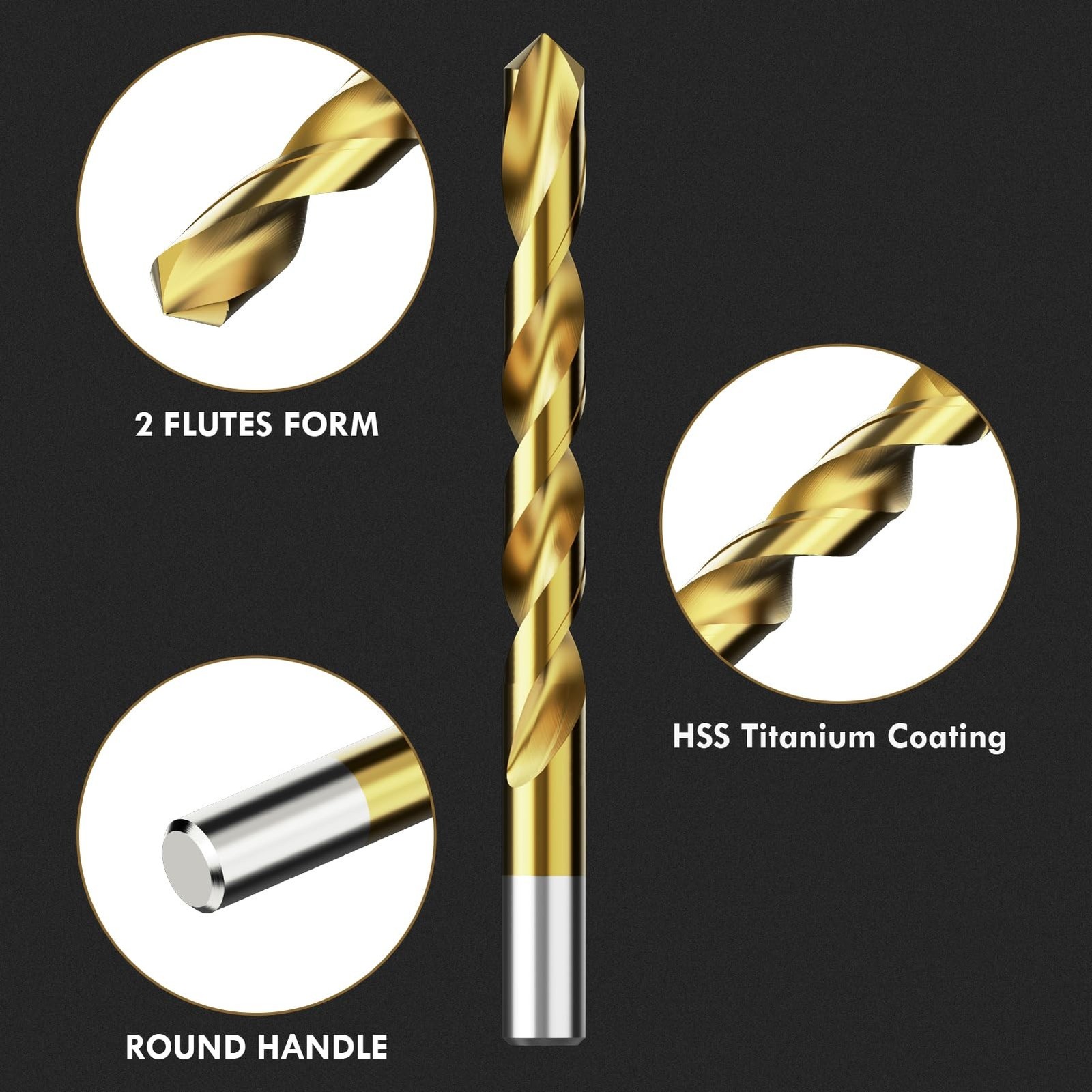 Drill Bit Set, 230Pcs Titanium Twist Drill Bit for Sheet Metal, Wood, Plastic…