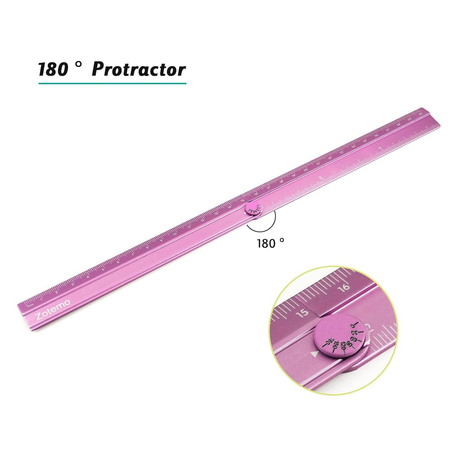 2-In-1 Foldable Metal Ruler & Protractor -15Cm Compact to 30Cm Extended, Precisi