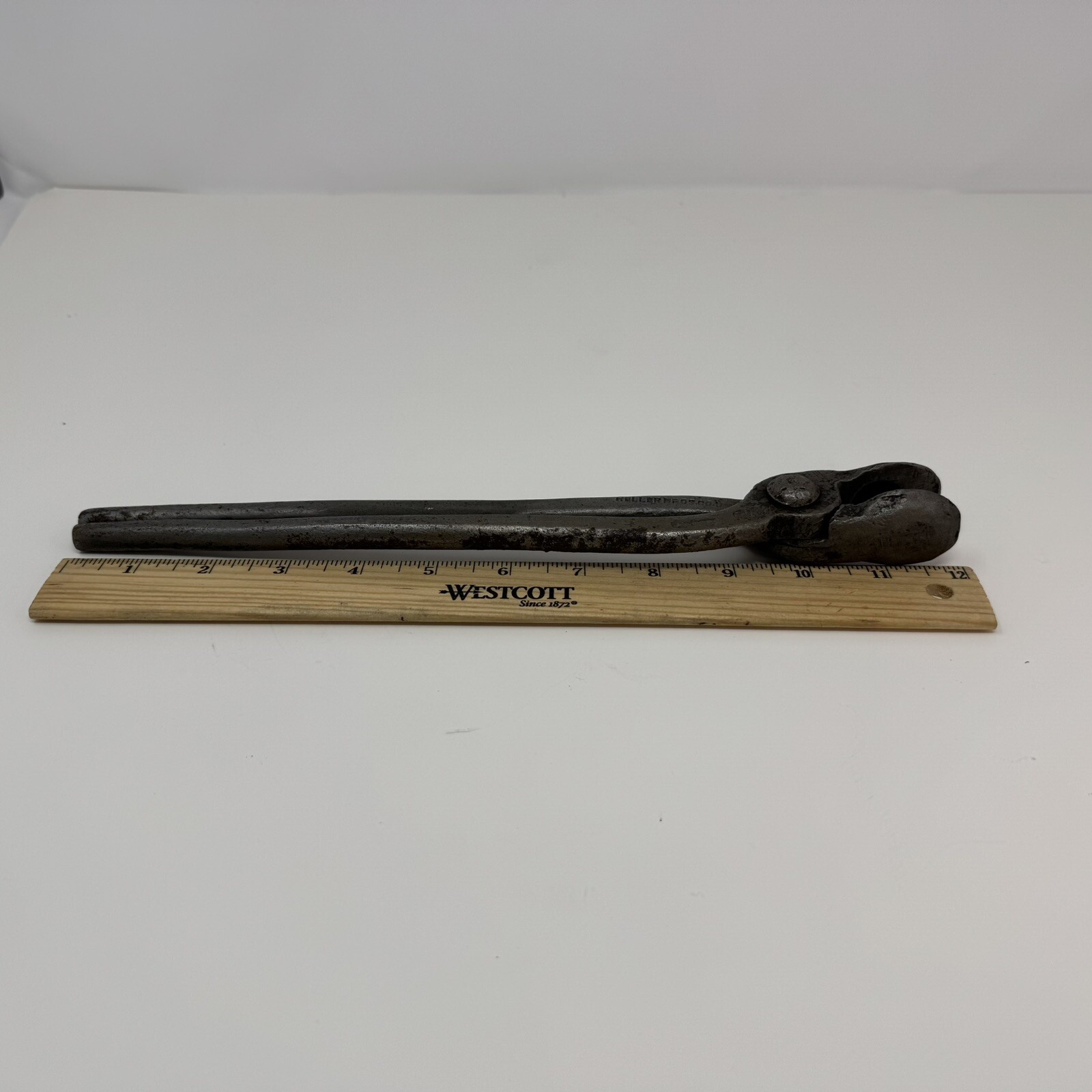 Vintage 1800’s Heller Bros Co Steel Blacksmith / Farrier 12” Tongs Restored