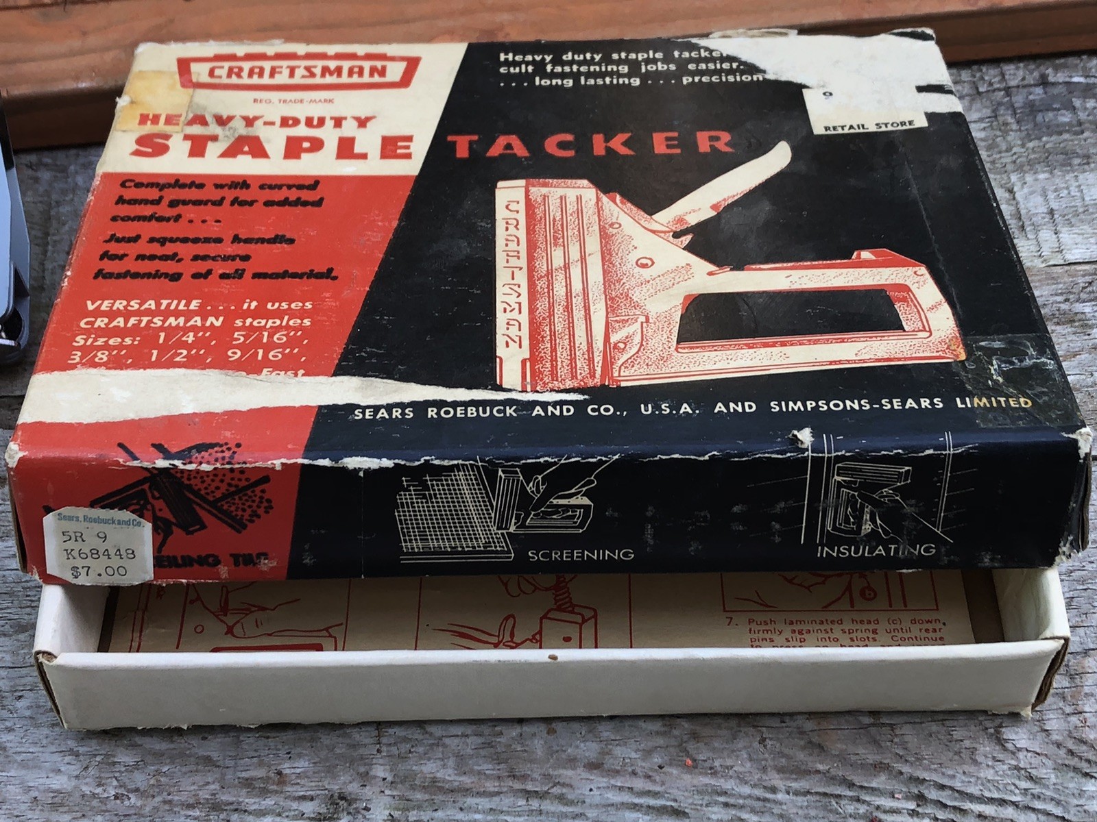 Craftsman USA 6844 Heavy Duty Stapler / Staple Tacker. Vintage Near Mint. 9-6844