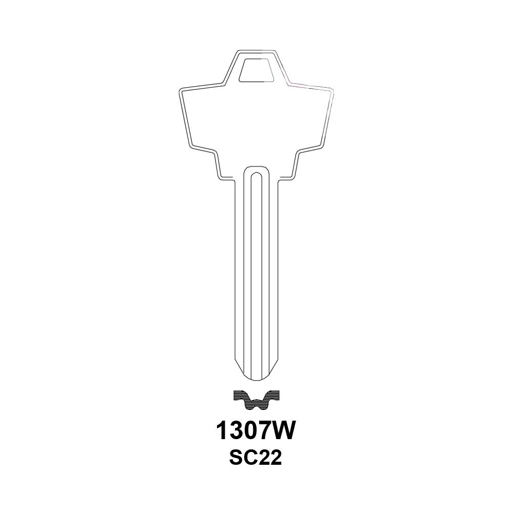 SC22 / 1307W Key Blank 5-PIN Nickel