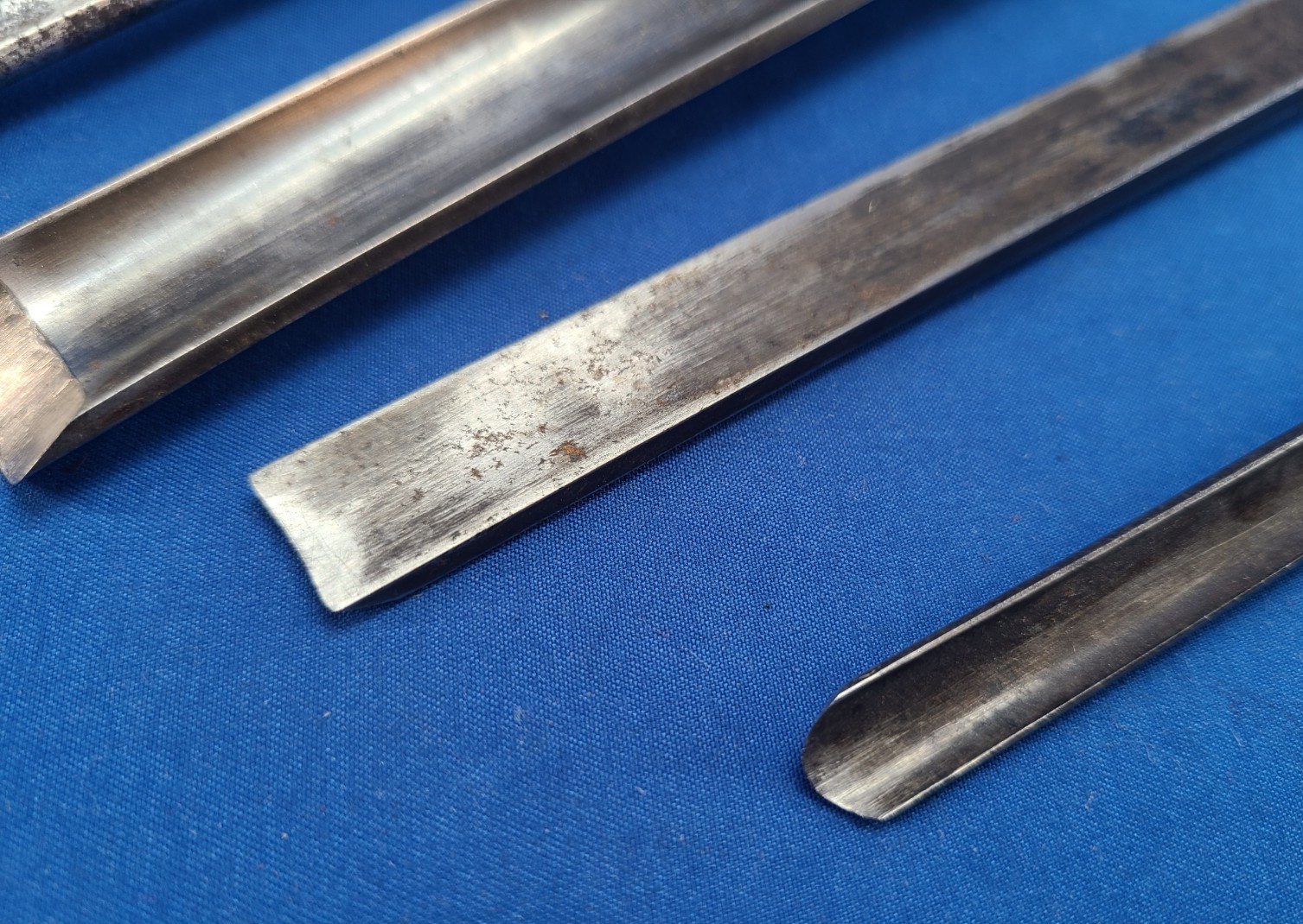 Lot of 4 Various Tang Wood Gouge Buck Brothers Ibotson Brothers