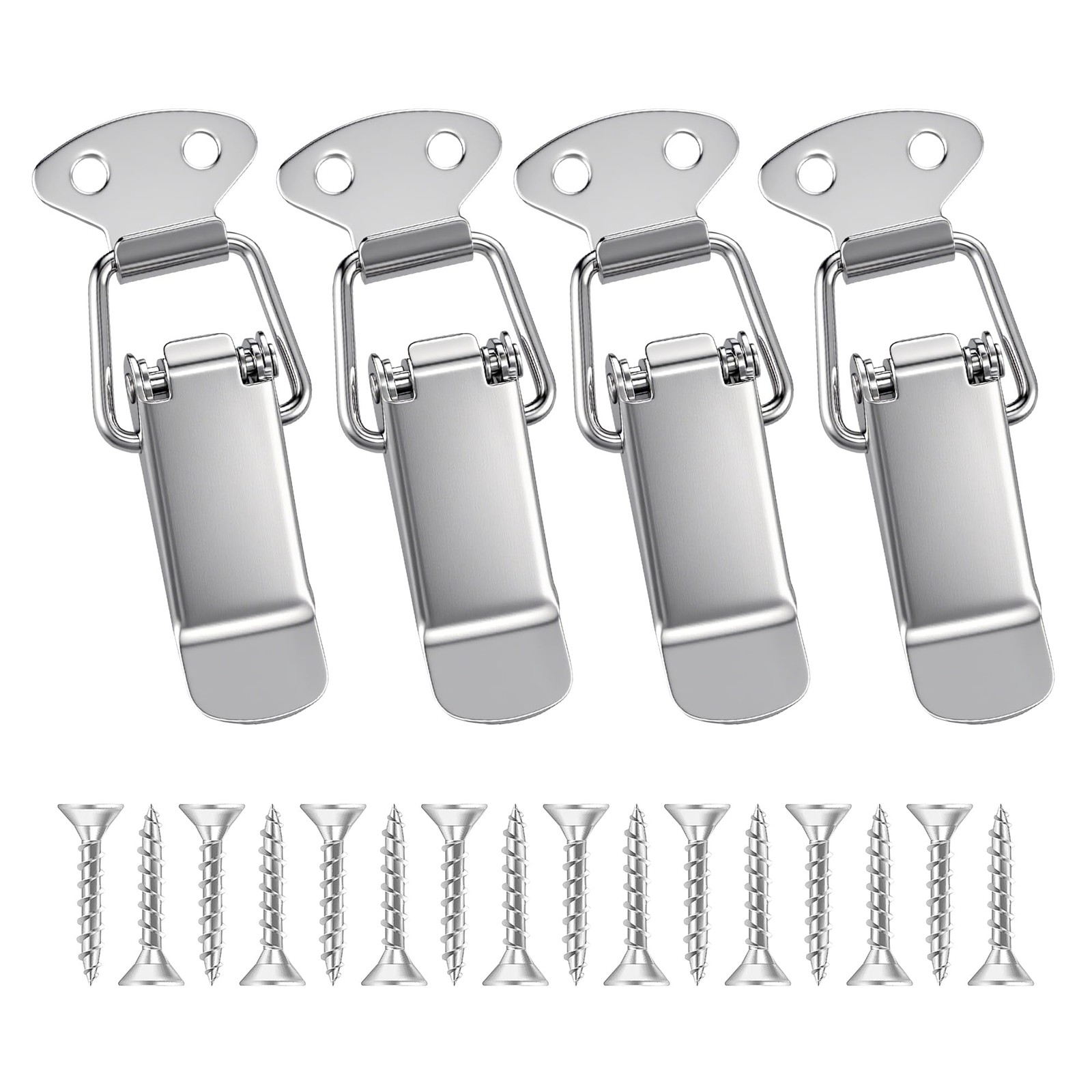 BlingKingdom 4 PCS Stainless Steel Spring Loaded Toggle Latches with Silver