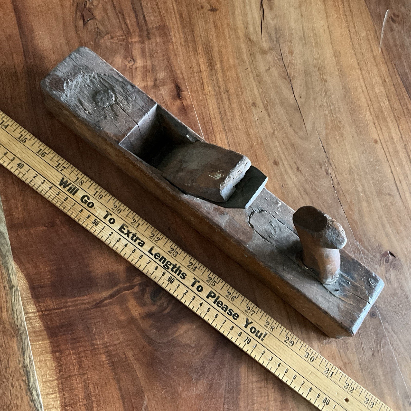 PRIMATIVE BOX PLANE HAND CRAFTED WOODEN HAND TOOL WOODWORKING REPAIR RESTORE