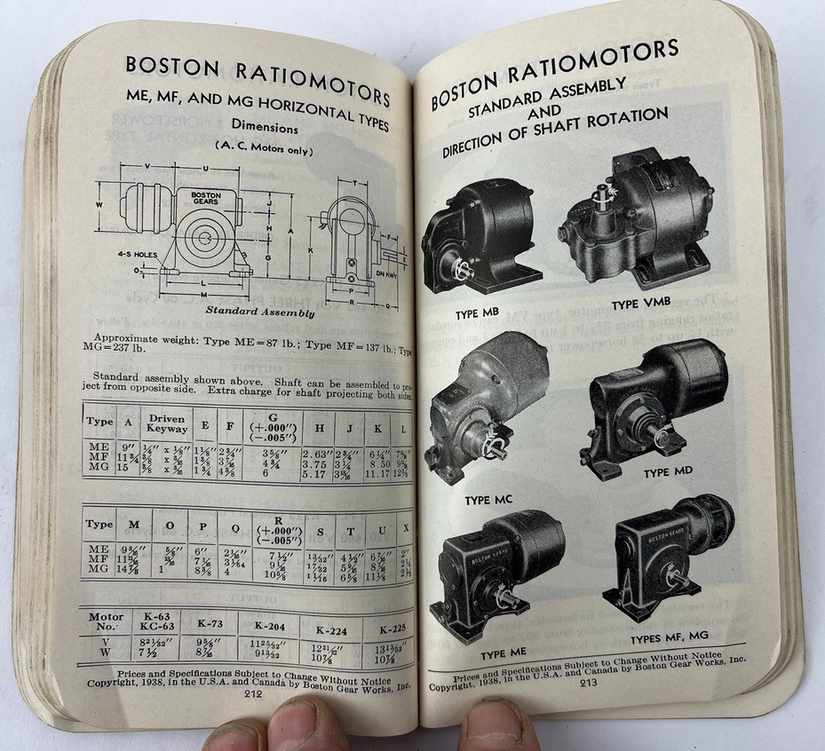 1938 Boston Gear Works Inc. Power Transmission Equipment Catalog New York
