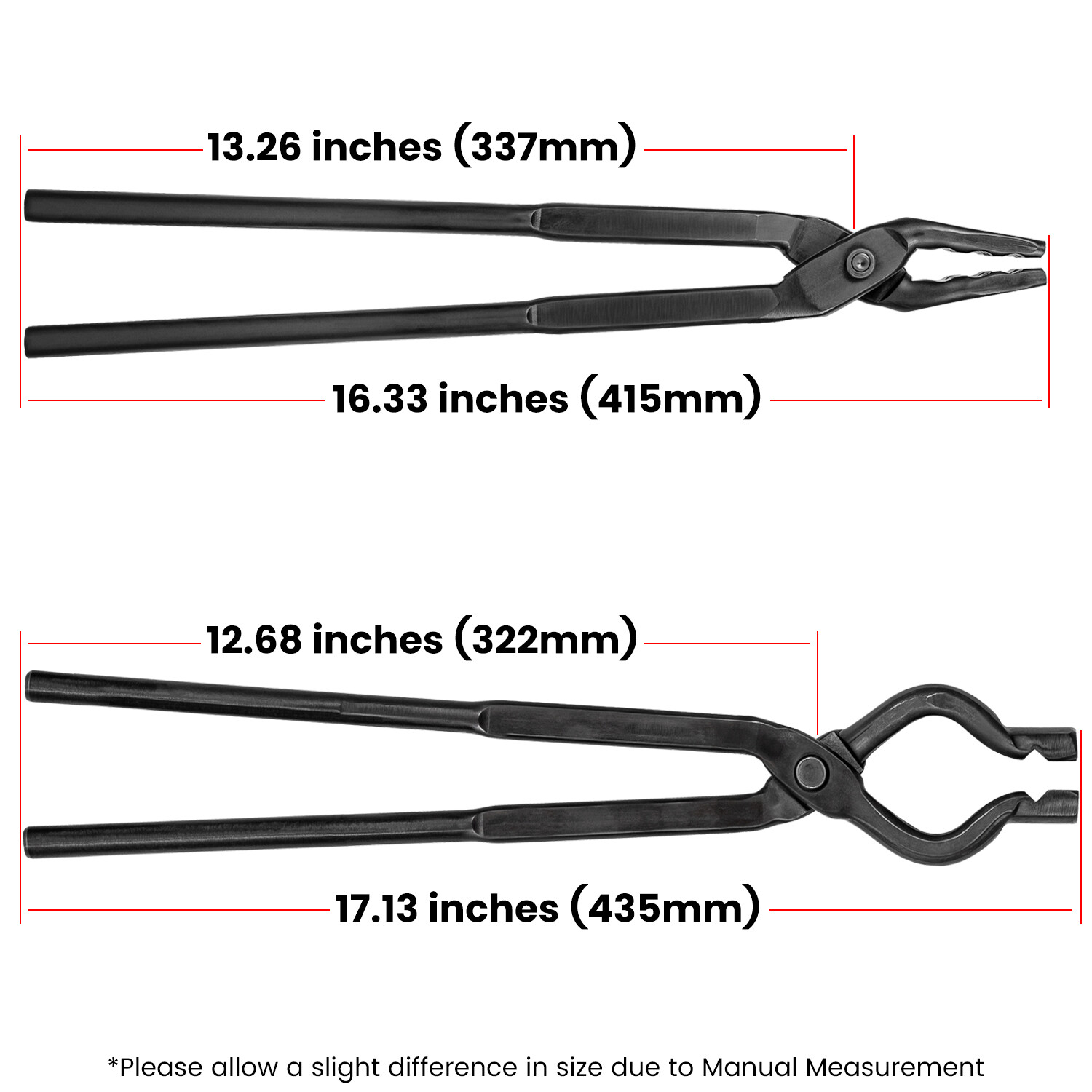 Knife Making Tongs Set Blacksmith Bladesmith Wolf Jaw V-Bit Tongs Kit Forge 2pcs