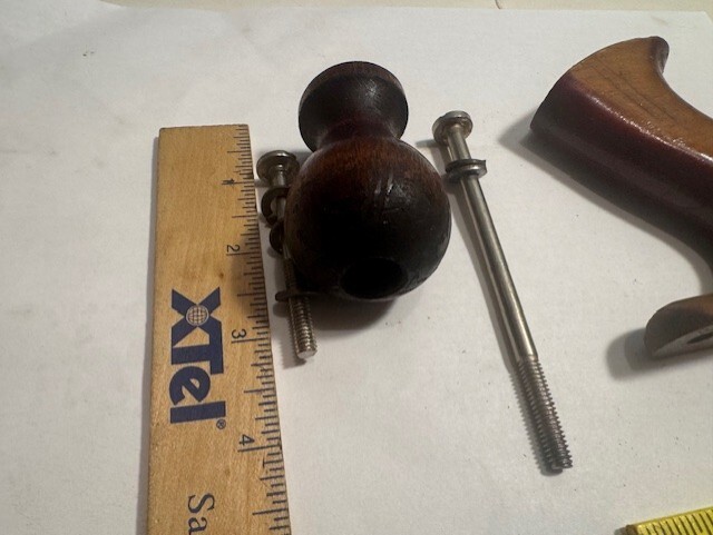 MADE USA – VINTAGE WOOD PLANE HARDWOOD HANDLE & KNOB WITH SCREWS