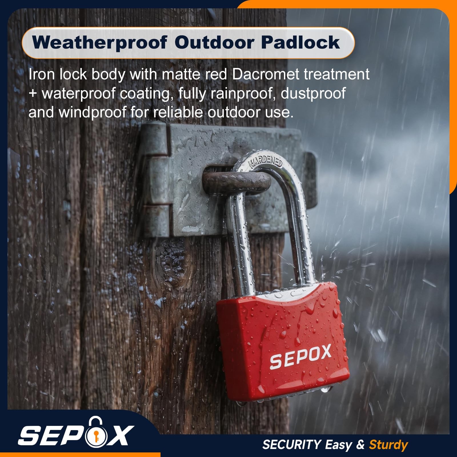 2 Pack Long Shackle Padlock Keyed Alike Heavy Duty Steel Weatherproof Outdoor Ga