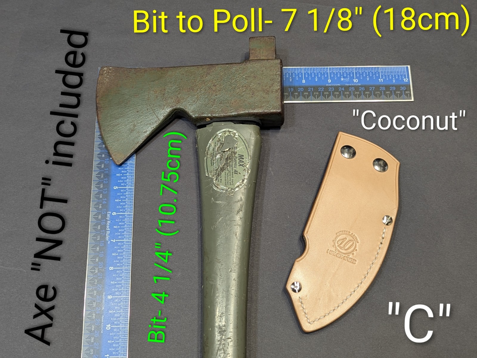 The Max Axe Forrest Tool Handmade Leather Axe Mask”ONLY”Read Des Tropical Fruit