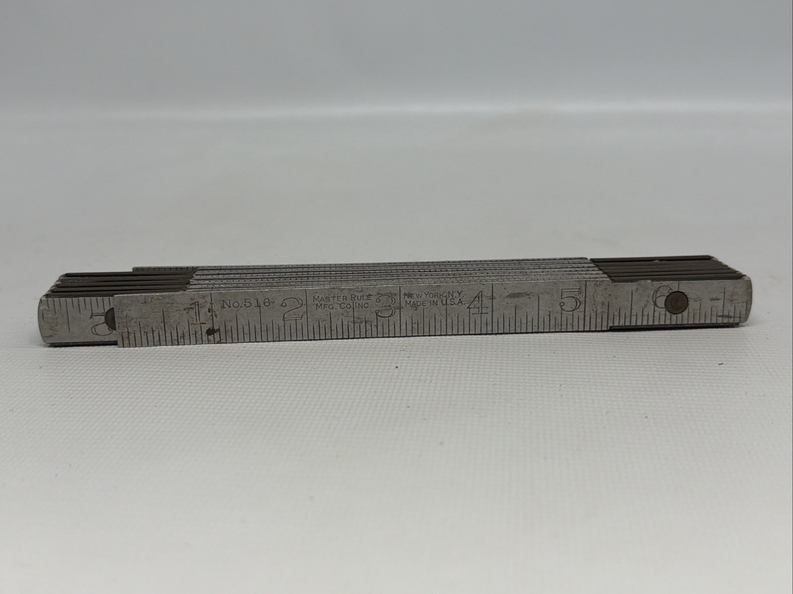 Vintage Folding Metal Ruler Master Rule Mfg. Co. Inc. No. 516 USA 72”