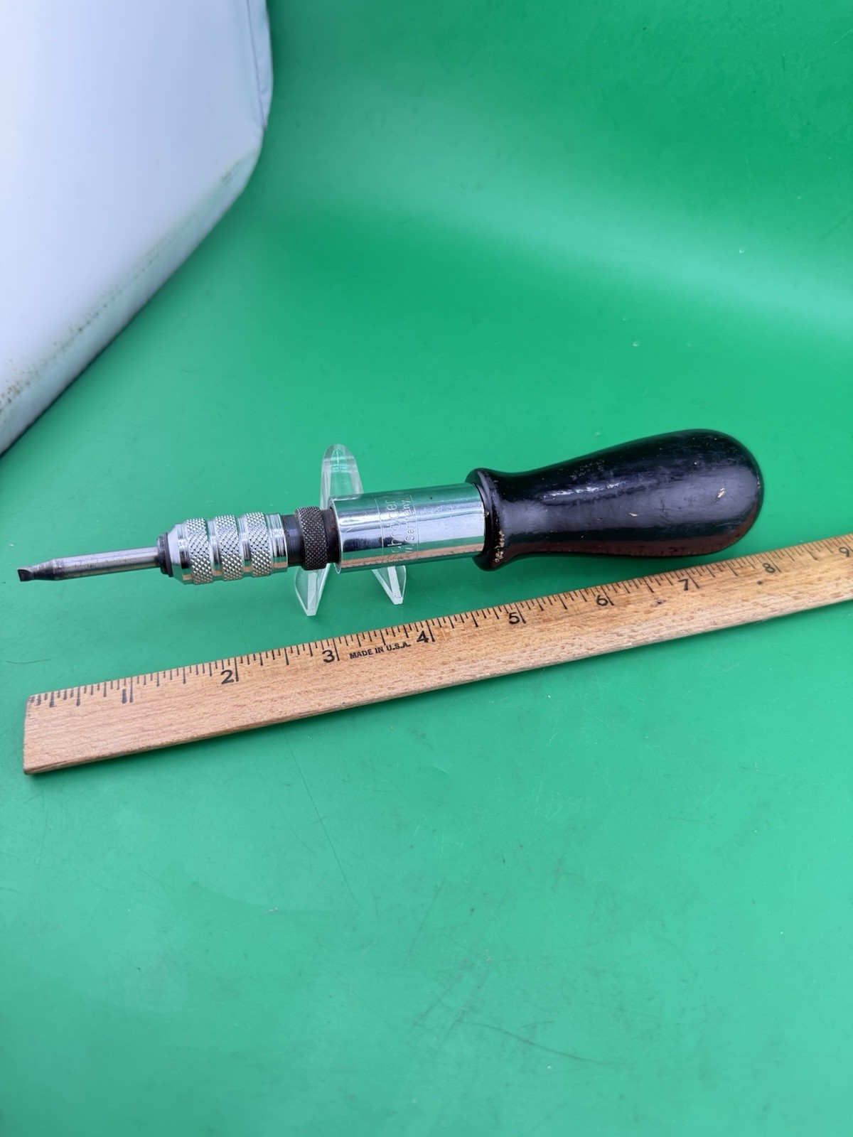 SCHRODER SPIRAL RATCHET YANKEE Type DRILL MADE IN WEST GERMANY W/ Flat Tip Bit