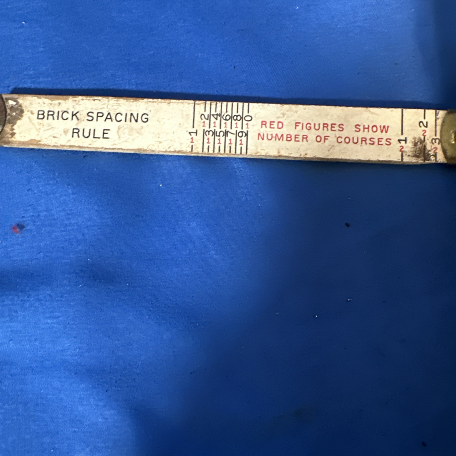 Vintage LUFKIN BrickMasons Red End Folding Wood Ruler 72″ W brick Spacing Rule
