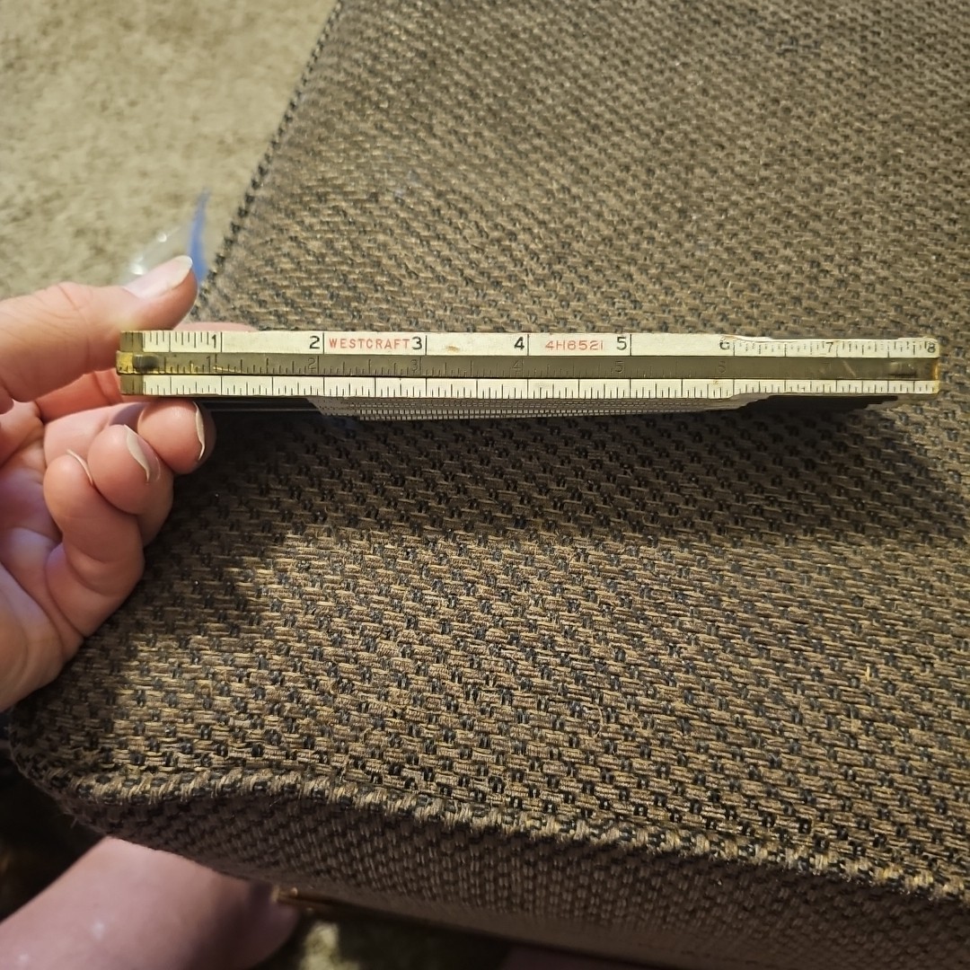 Vintage Westcraft Folding 6′ Wooden Ruler 4H6521 Brass Extension