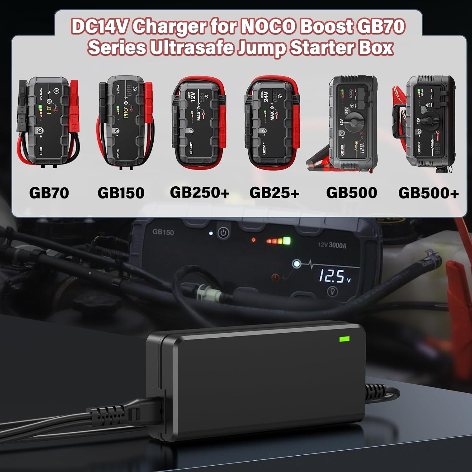 56W 14V Jump Starter Charger Fit for NOCO Boost GB70 GB150 UltraSafe Portable Li