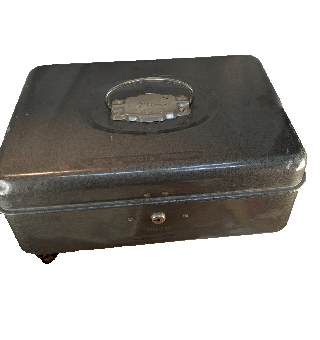 Vintage UNION STEEL CHEST Corporation Leroy, NY CASHBOX Made In USA No Key