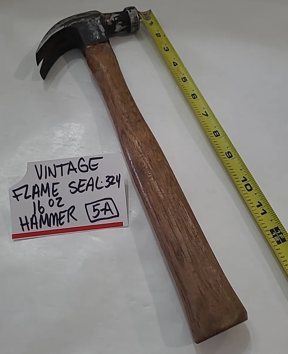 Vintage Claw Hammer 16oz. Flame Seal 324 Hand Tool Old