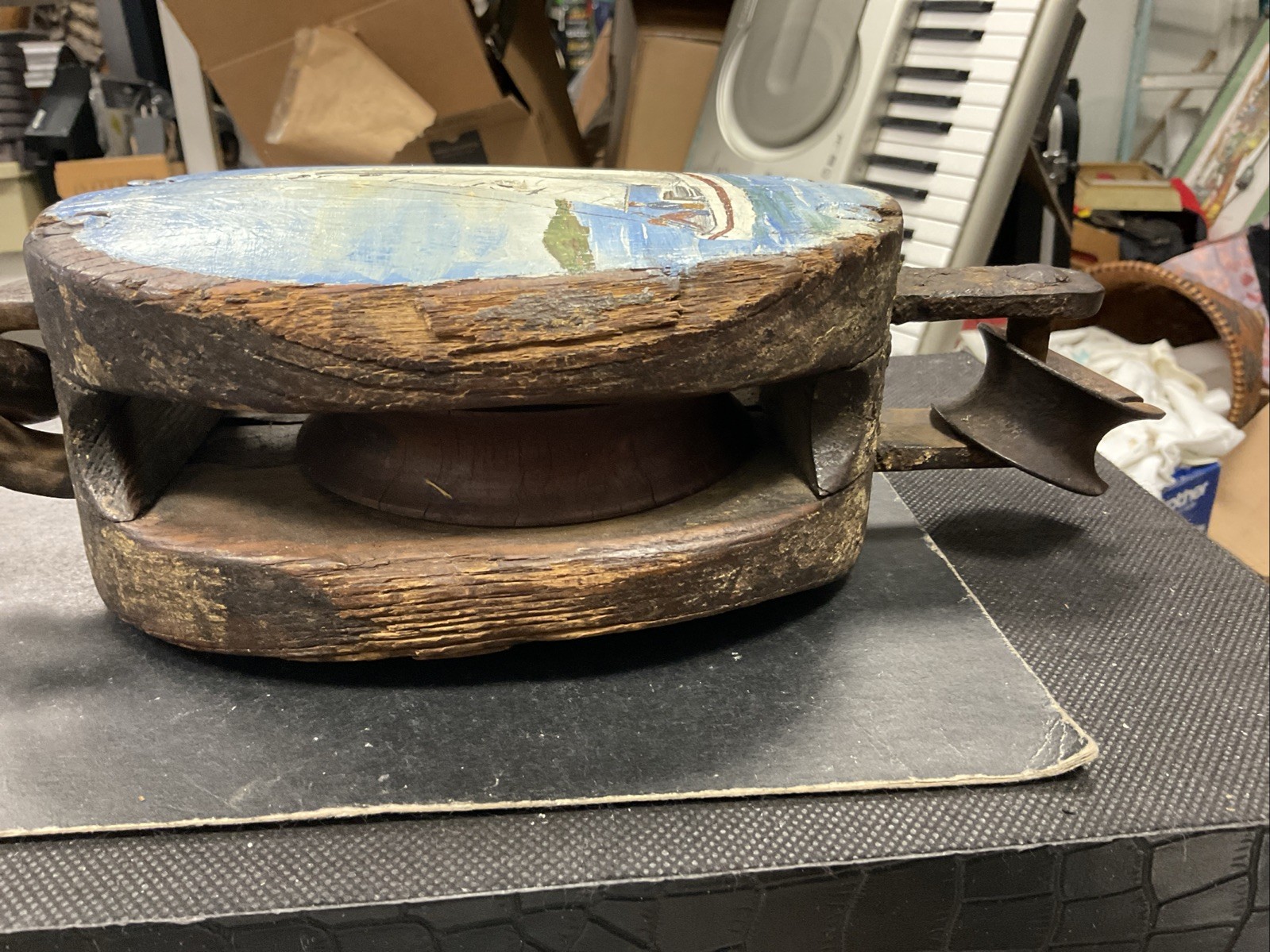 Boston Lockport Block & Tackle Antique Folk Art Beach House Sail Boat Cape Cod