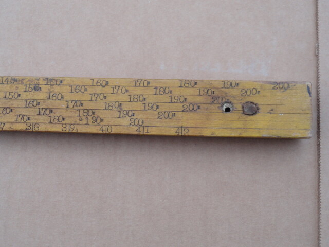 Fabian Saw Log Caliper 4 ft w/ Part Original Paper Label Anitque Maine Logging