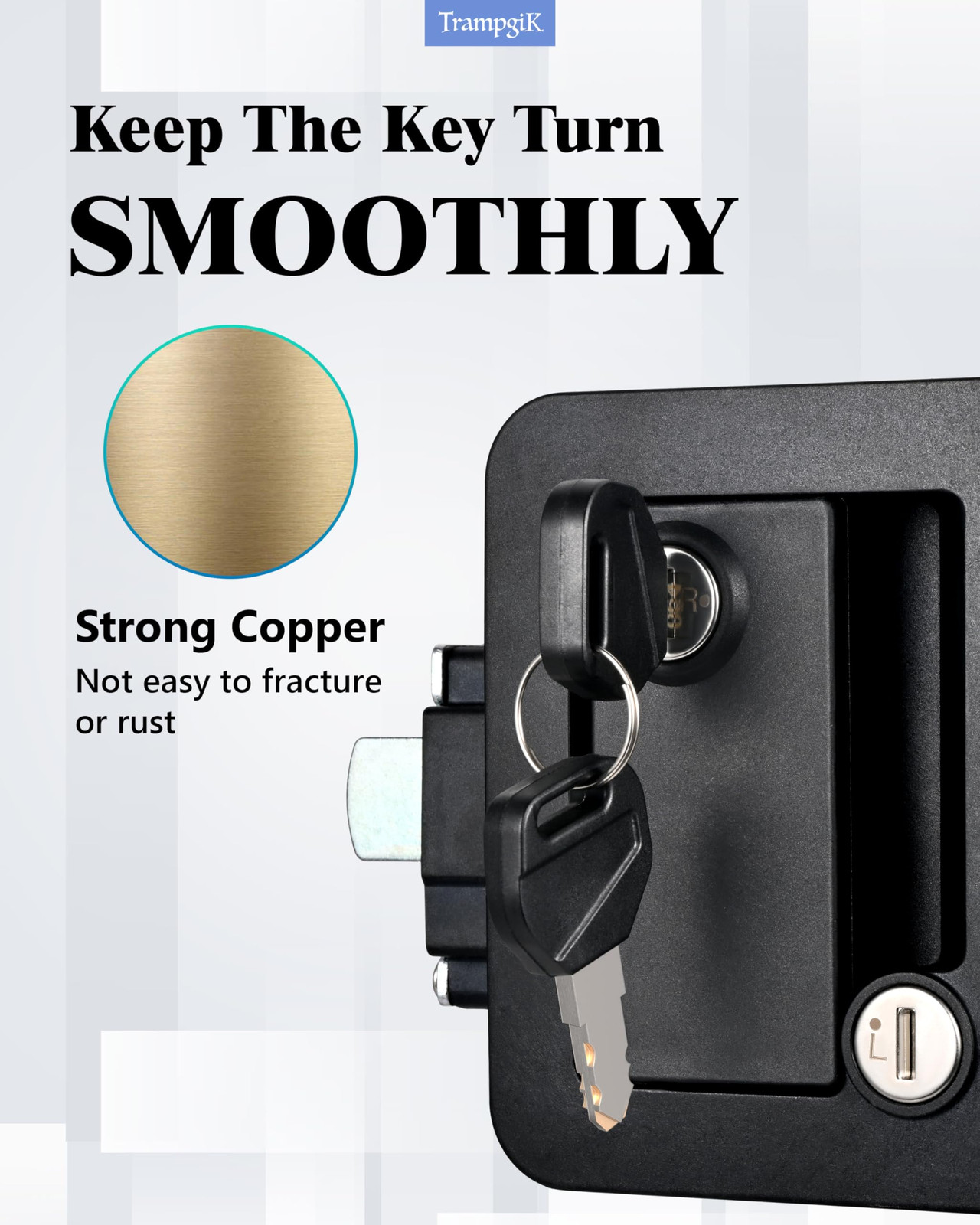 Engineering Plastic Camper Door Lock, RV Door Lock , Fit 3.65″ x 2.95″ Lock H…