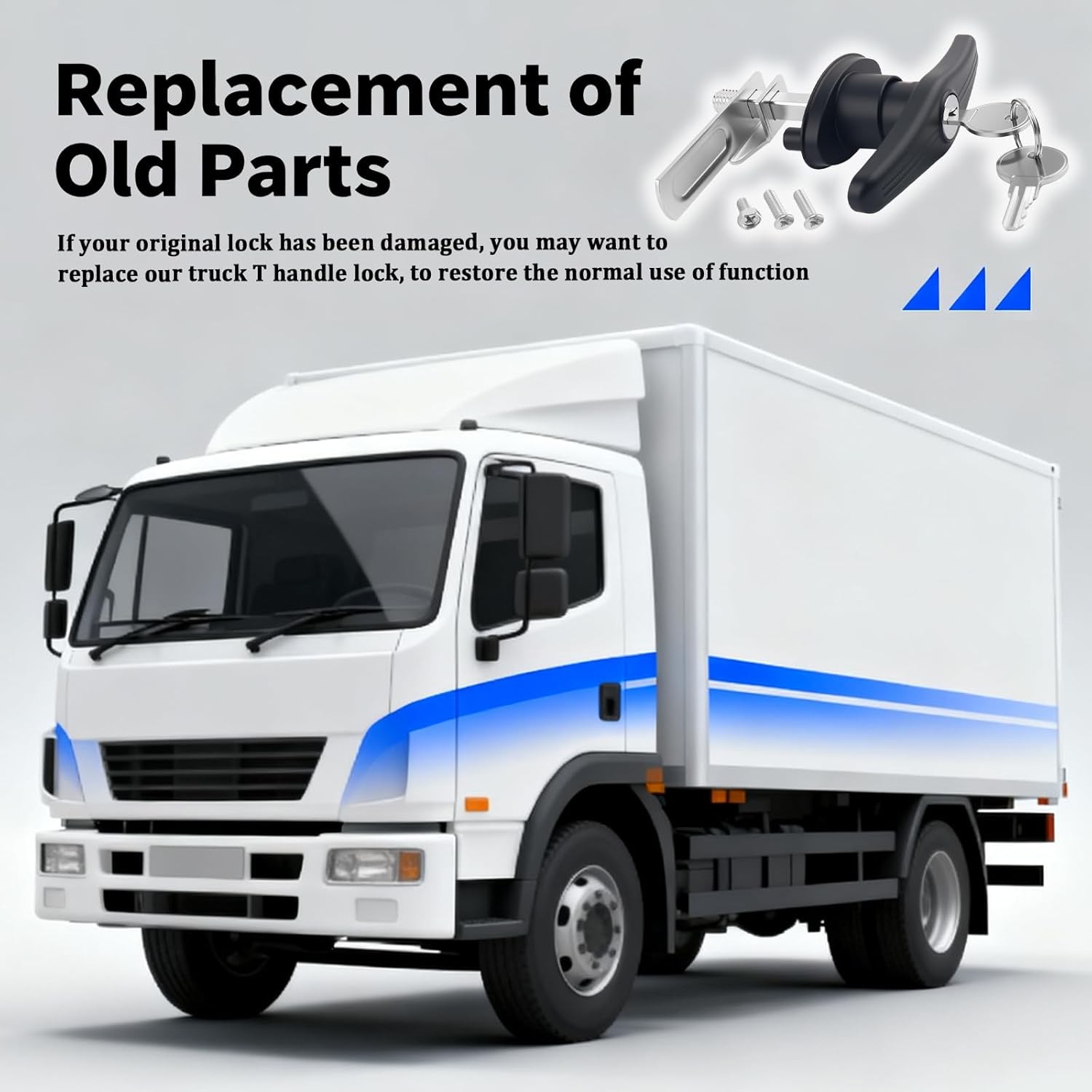 T-Handle Truck Topper Lock Kit with Cam & 2PCS 3.95*3.67*1.34 inch, L