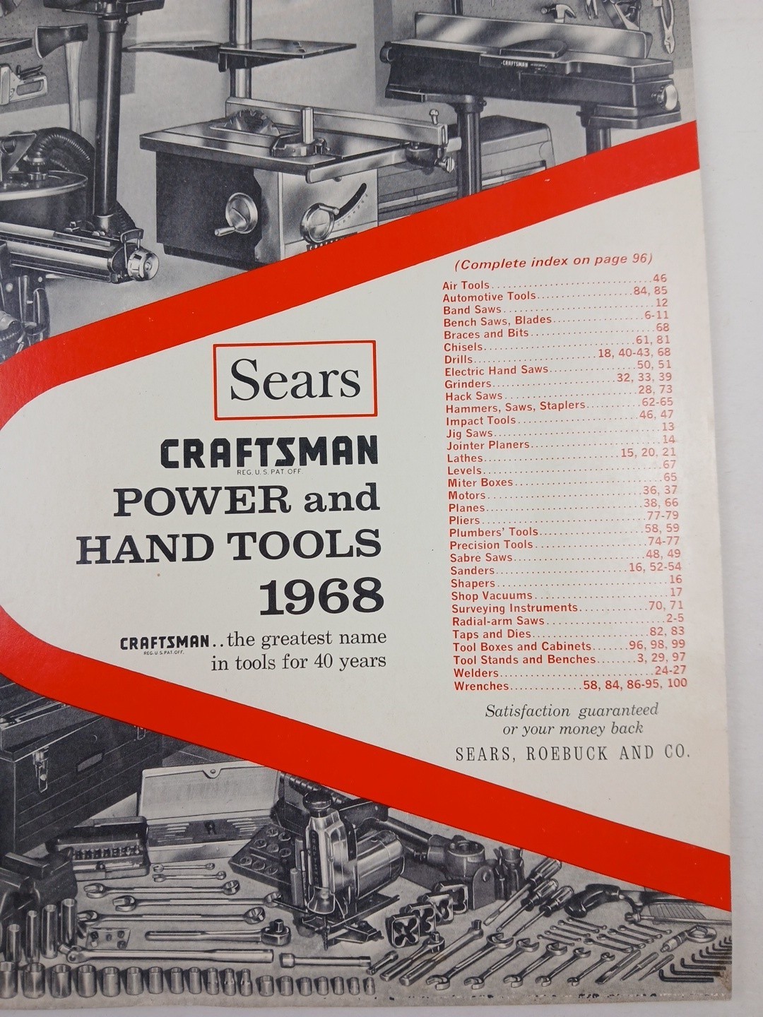 Vintage 1968 Sears Craftsman Power and Hand Tools Catalog 100 Pages Illustrated