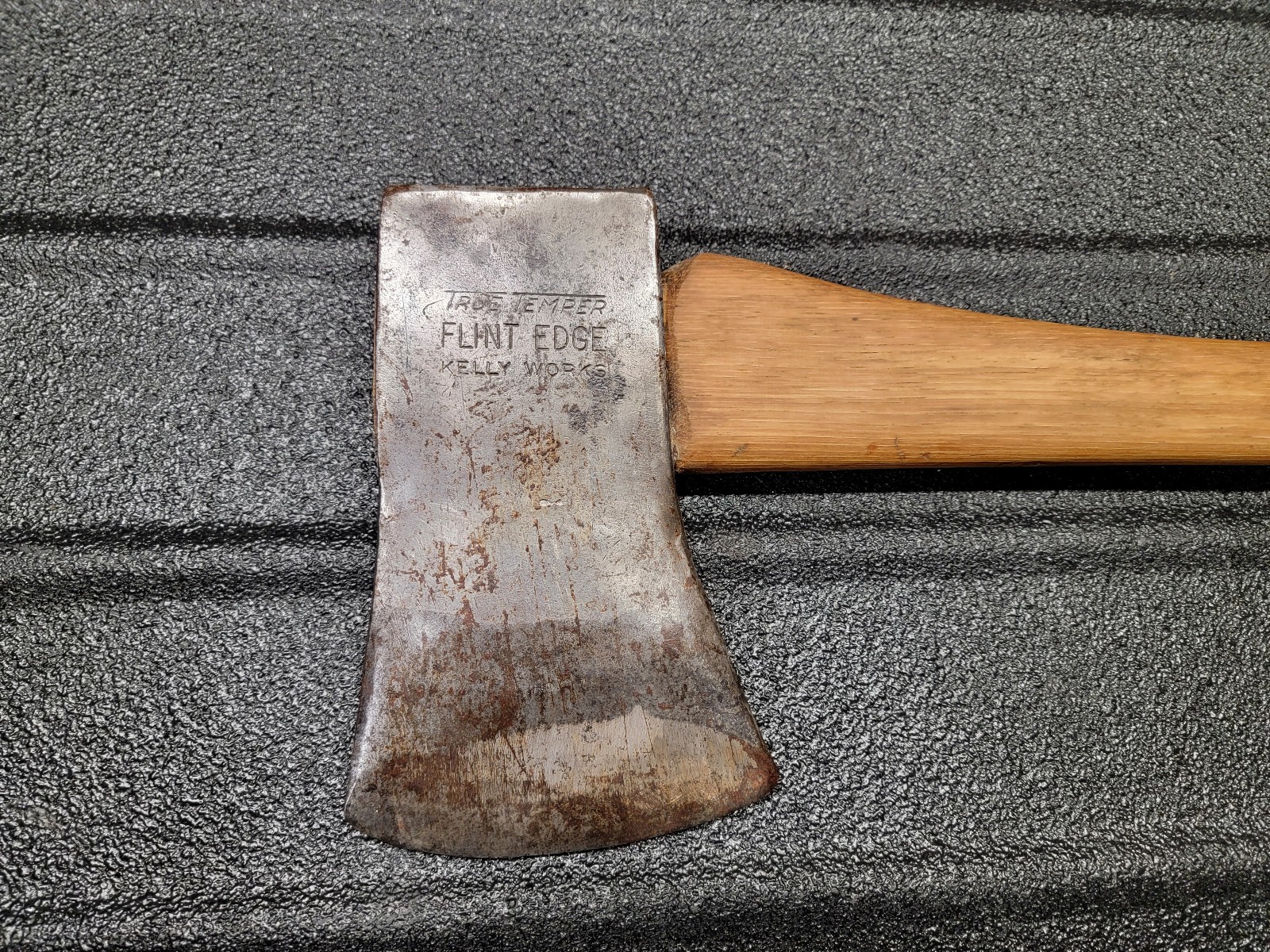 Vintage True Temper Kelly Works Flint Edge Single Bit Axe w/ Handle