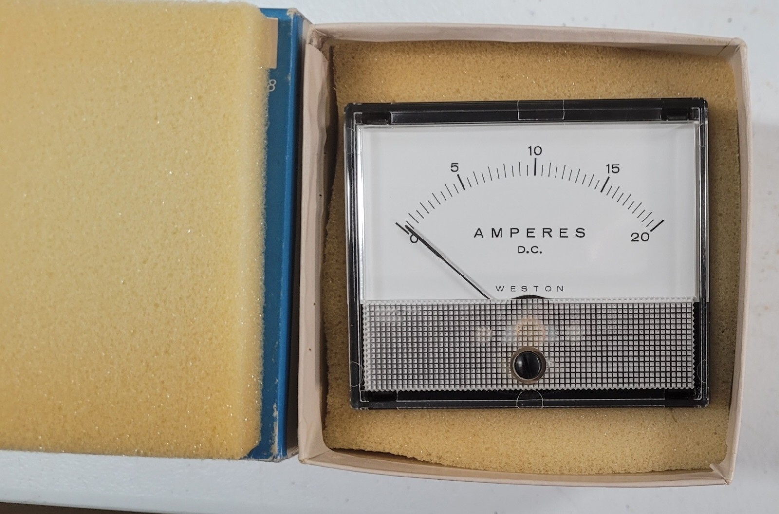 Weston Model 1931 DC AMP Meter, 0-20 Amps, New with Hardware