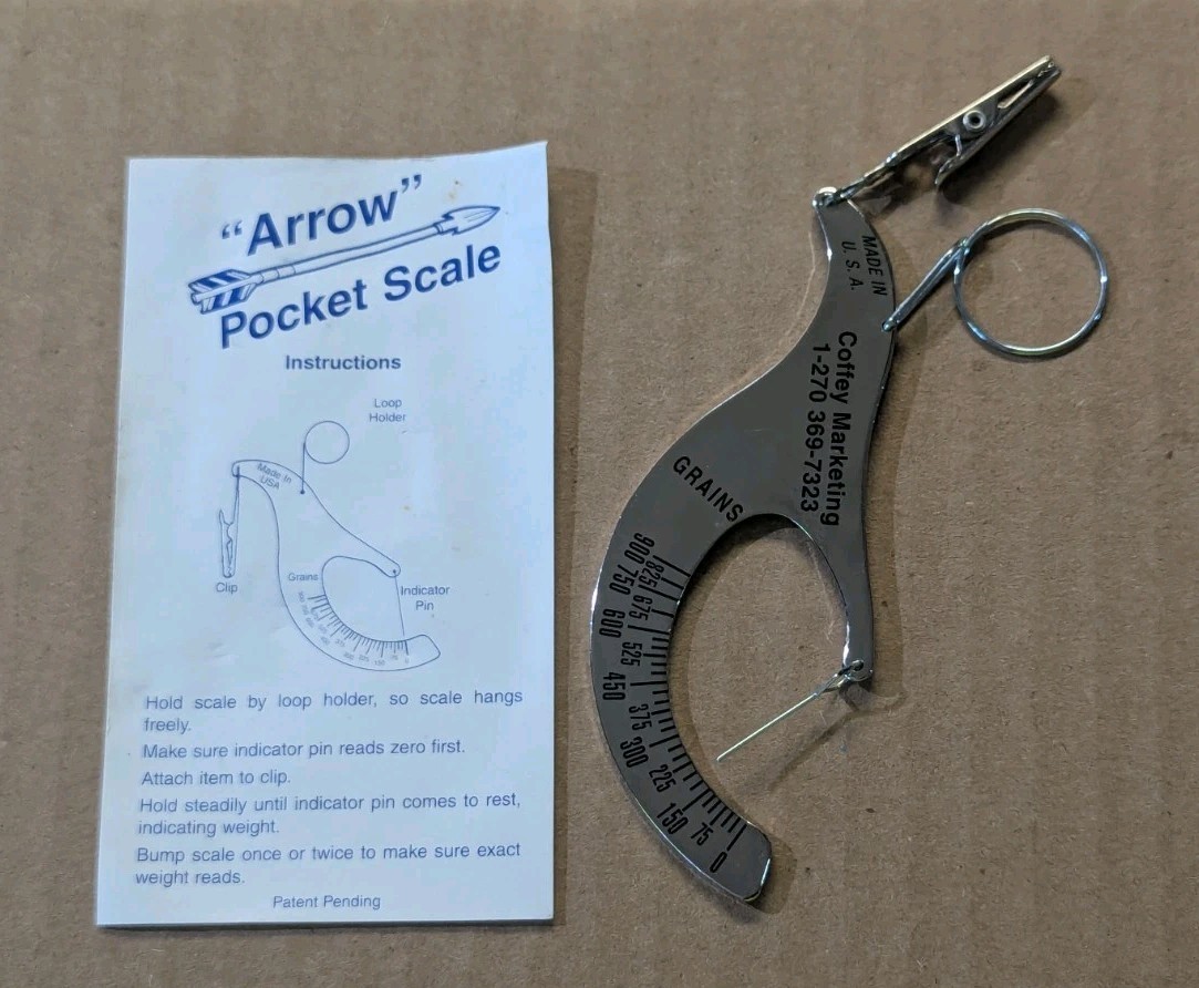 Vintage Coffey Arrow Pocket Scale Balance USA Archery Bowhunting SMALL NEW