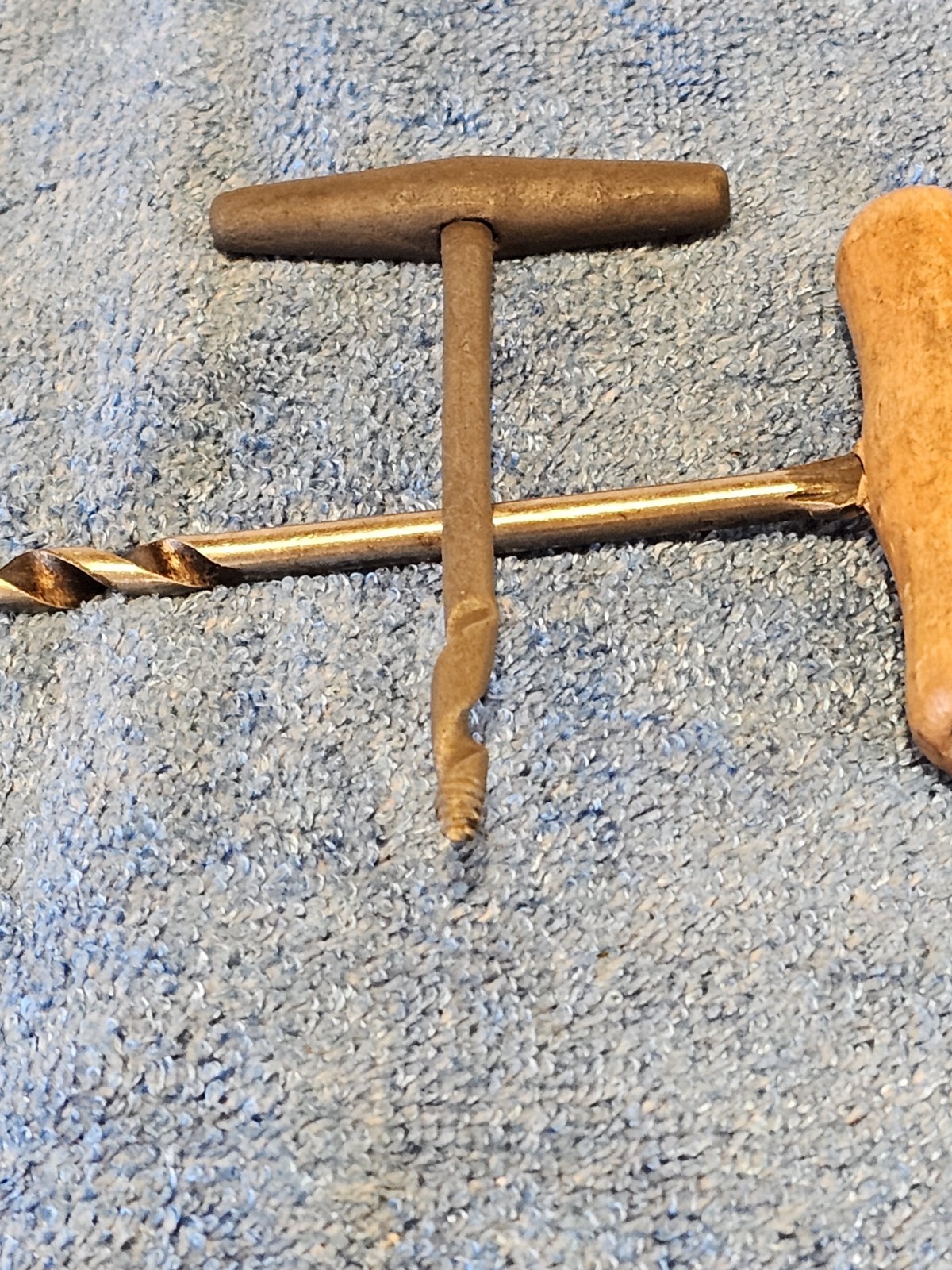 Vintage Gimlet T Handle Hand Drill Auger Screw Starter Lot of 2