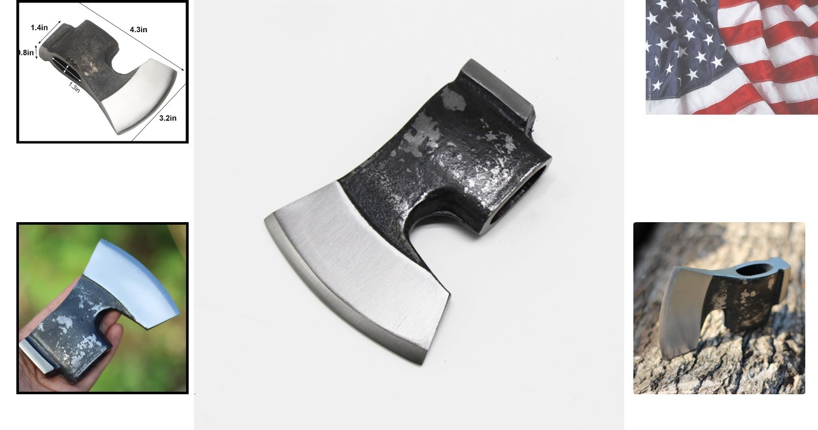 Forged High Carbon Steel Bushcraft Axe Head – Vintage Style Outdoor Hatchet