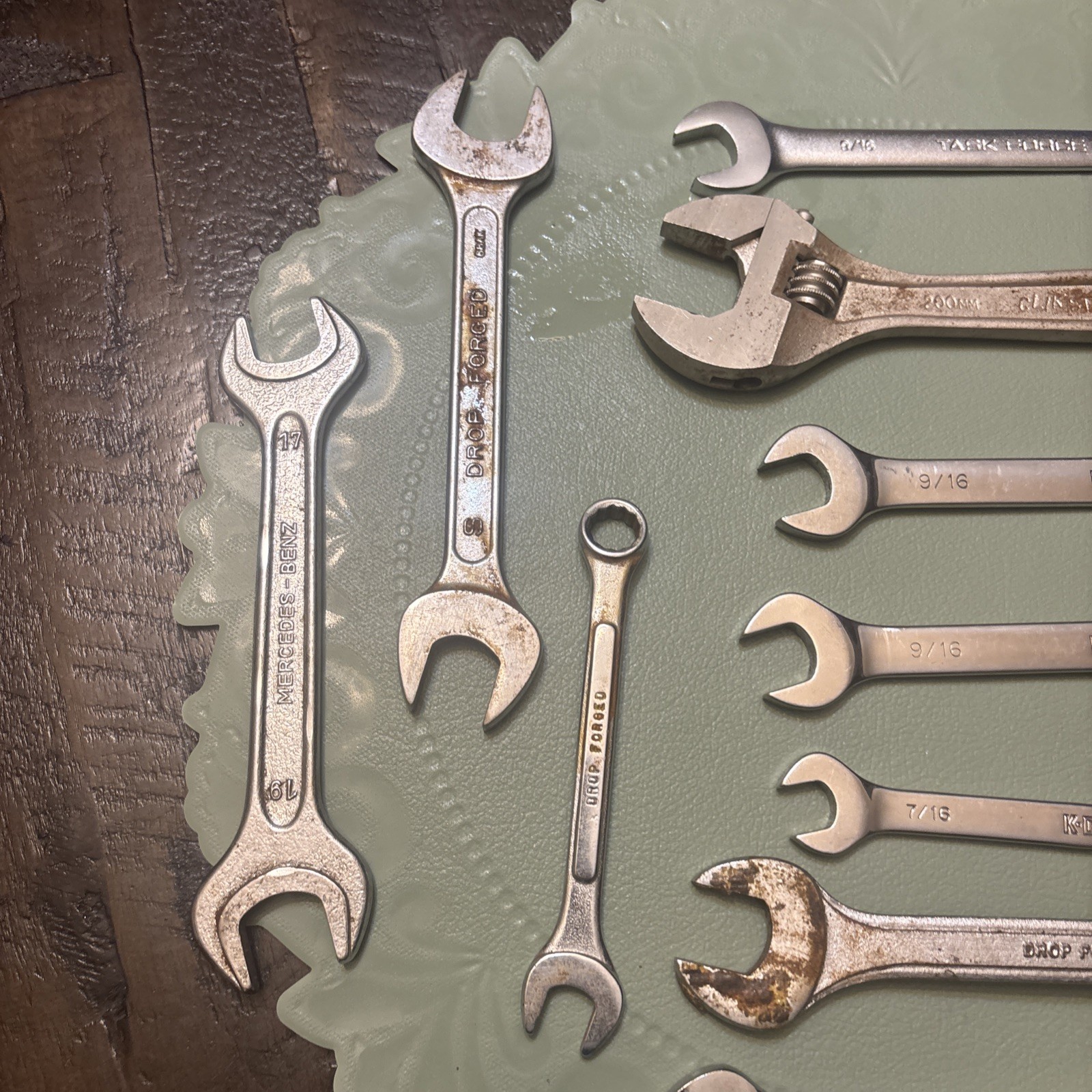 Vtg 10 Piece Mixed Lot Tool Wrench Mercedes Matador K D Chrome Proto Daie USA