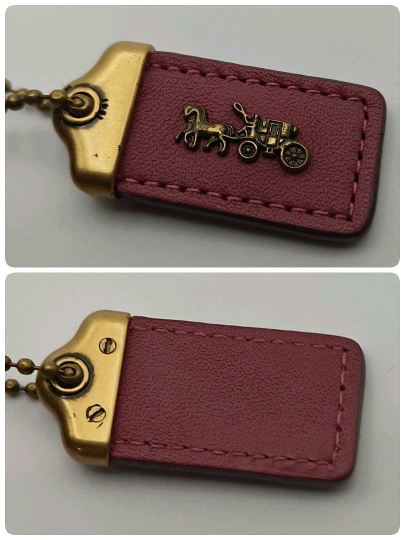 COACH Kisslock Coin Case Mini Wallet Pink Leather Compact Used 9.5x12x4 cm