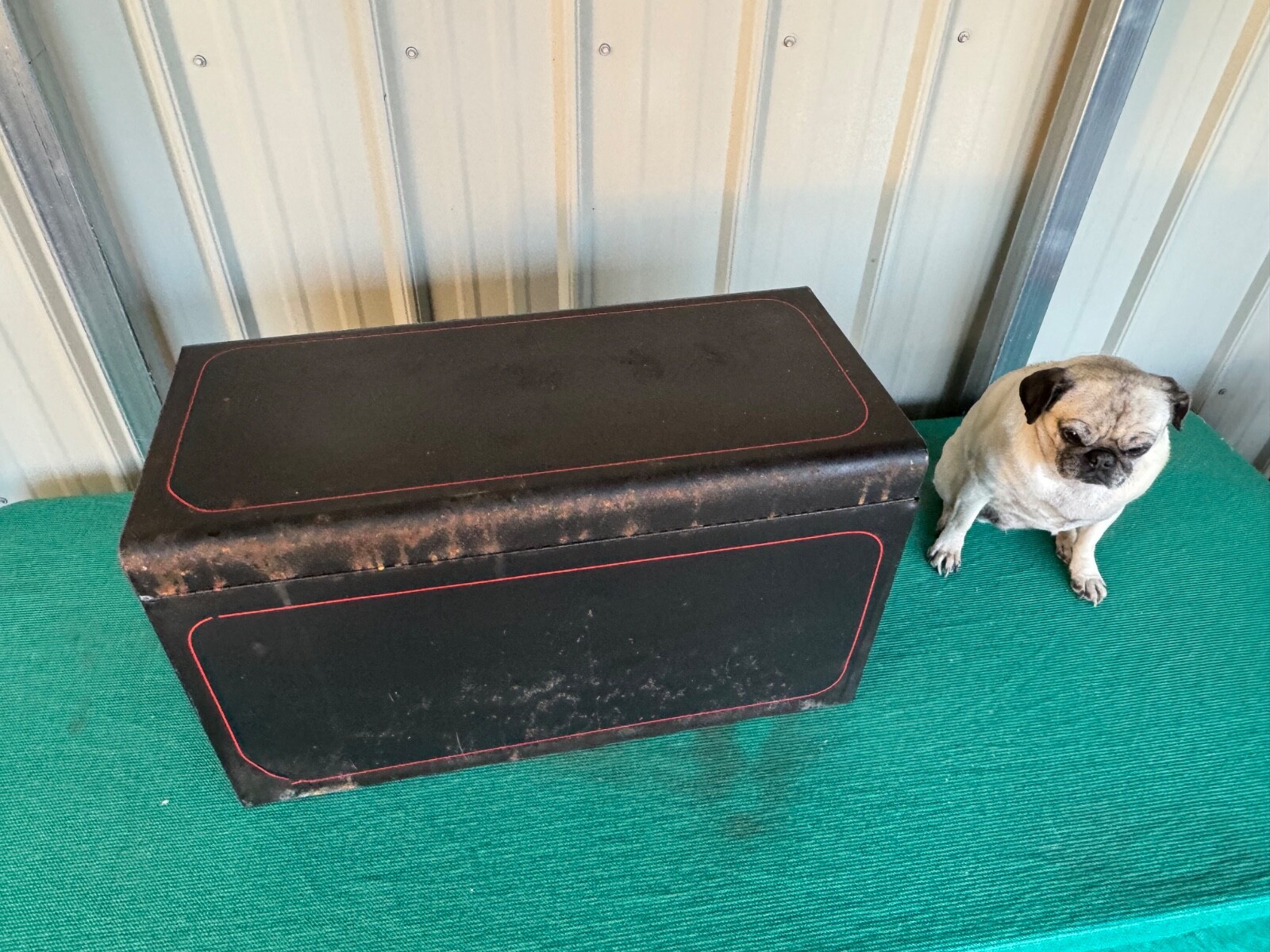 Vintage 7 Drawer Tool Box Chest Flip Top with Lock + Key (26″x 12″x 14″)