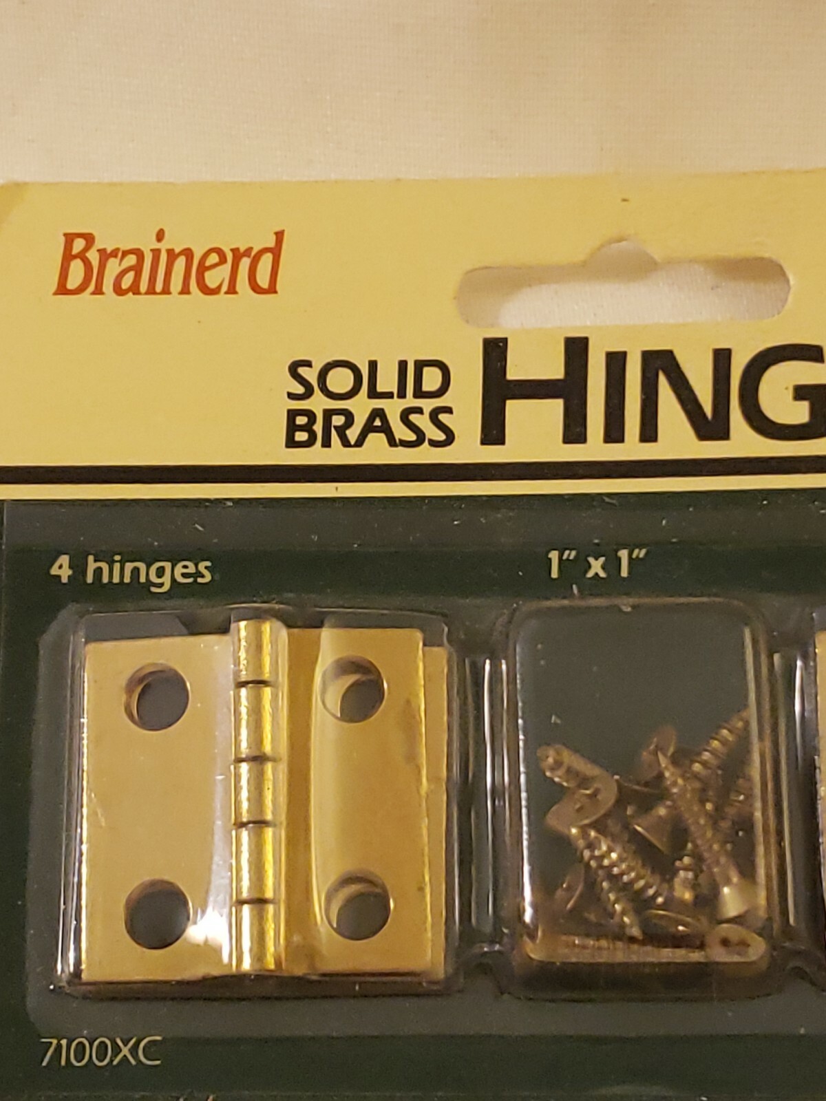 Pack of 4 Vintage Brainerd Solid Brass Small 1″x 1″ Butt Hinges w/Brass Screws