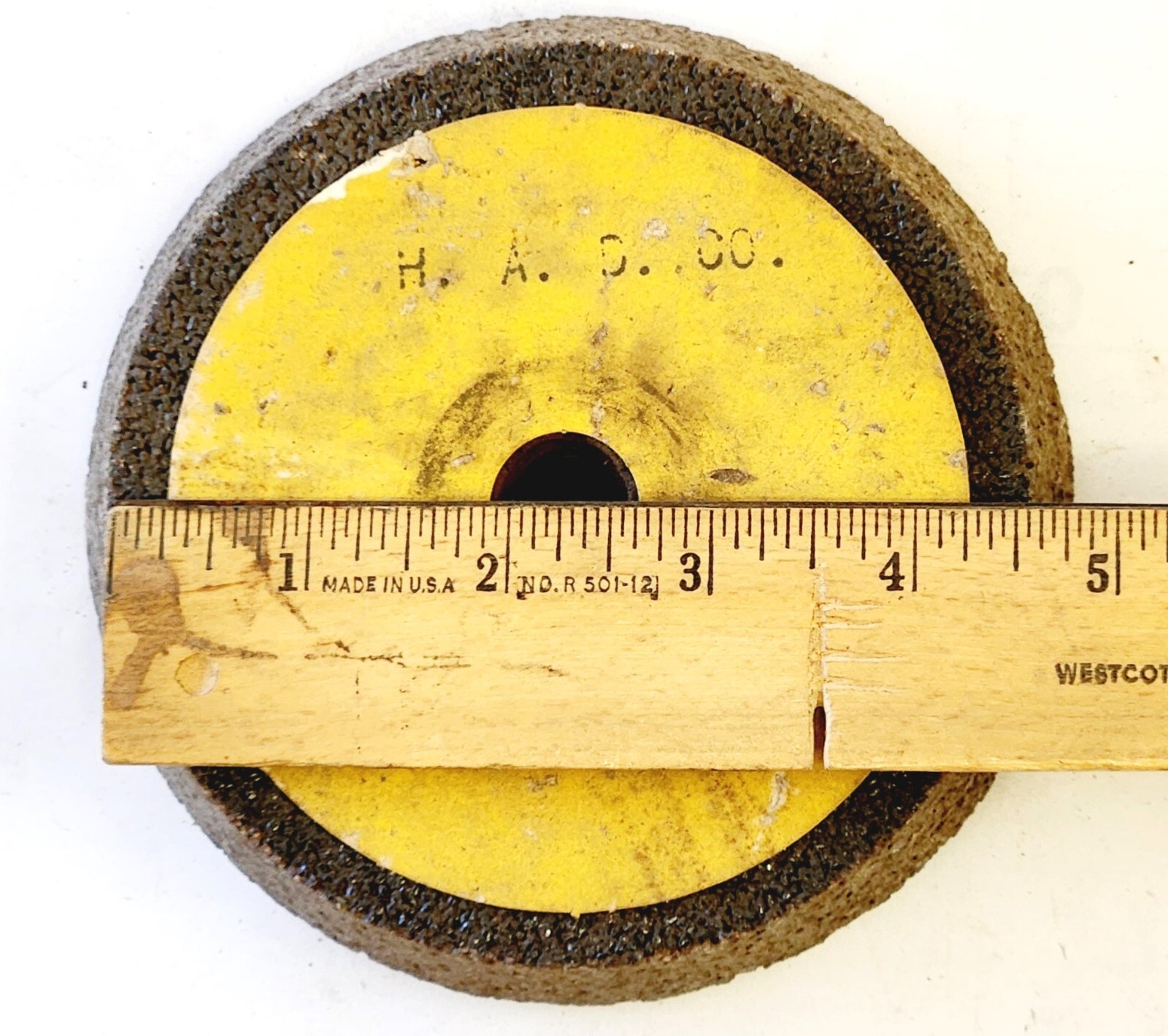 H. A. D. CO. 5″/4-3/4″x2″x5/8-11″ DISH GRINDING WHEEL, 2/16 GRIT, 6048 RPM (NEW)